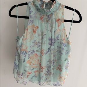 Alice + Olivia Pastel Floral Sleeveless Blouse